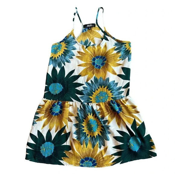 Lulus Floral Print Shift Dress Spaghetti Strap Sunflower Bold Size Small Women's - Picture 1 of 11